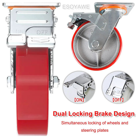 Heavy Duty Polyurethane Replacement Casters With Thick Steel Plates And Included Bolts Roll Smooth As Butter Perfect For Cart Upgrades Furniture Overhauls Or Diy Workshop Benches Built Tough To Move Heavy Gear