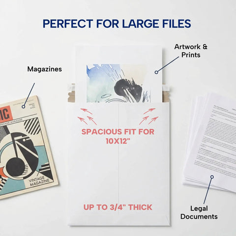 Rigid Mailers 11x13 Inch Stay Flat Cardboard Mailers For Pics, Documents And Art Prints Heavy Duty Self Sealing Envelopes Bulk Pack 100