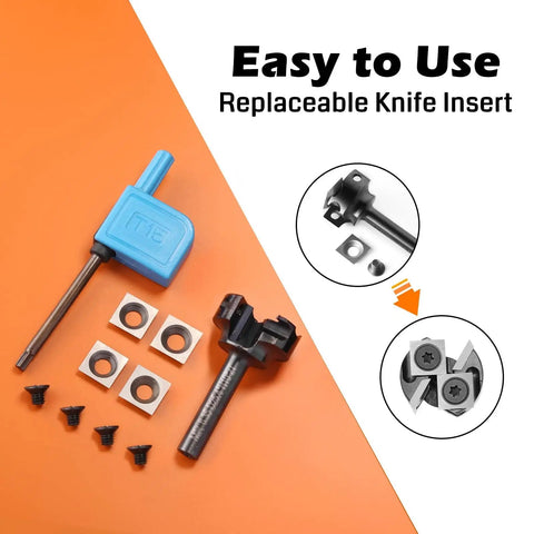CNC Spoilboard Surfacing Router Bit With One Quarter Inch Shank And One Inch Cutting Diameter Four Flute Insert Carbide Wood Planer components