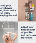 Woman enjoying 12 Inch Rain Shower Head With 16 Inch Adjustable Extension Arm 304 Stainless Steel High Pressure Rainfall Shower Head All Metal Round Waterfall Shower Head With Brushed Nickel Finish Built To Last in modern bathroom.