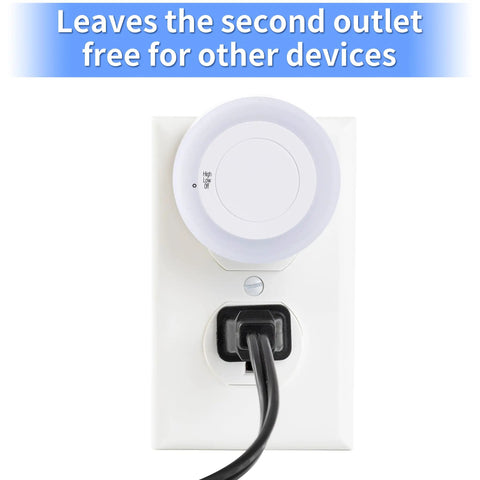 Manual LED Night Light With High Low Off Switch 20 Lumens Brightness Glare Free Warm White 3000K Indoor Night Light plugged in outlet