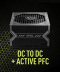 Mag A750BE Dope 750W Semi Modular ATX Power Supply With 80 Plus Bronze Efficiency, shown with active PFC feature