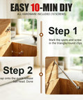 Installation guide for two pack slow close toy box hinges with 15 inch 150N gas springs for heavy lids.