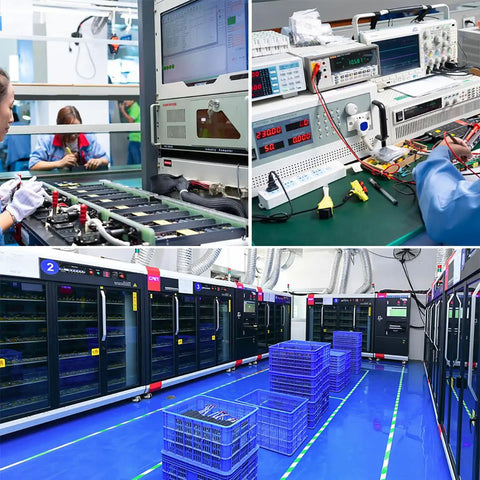 Testing and assembling 24V 300W LED Power Supply With Five In One Dimming in factory, showcasing equipment and production process.