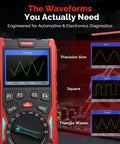 70MHz Dual Channel Handheld Oscilloscope And 3 In 1 Digital Multimeter With Signal Generator Pro Grade shown displaying waveforms