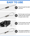 500 Piece Double Barrel Fishing Crimp Sleeves Kit step-by-step usage guide for secure wire connections, copper brass material.
