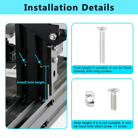Installation of Beefed Up Metal Z Axis Stepper Motor Mount Bracket For 3D Printers With 2040 Aluminum Profiles Nema 17 Compatible.