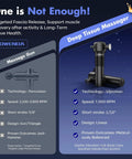 Comparison chart of massage gun versus deep tissue massager; features speed, stroke, design, and outcomes for tissue health.
