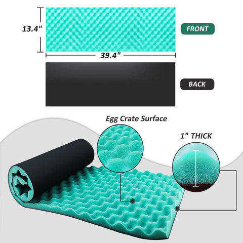 High Density Rubber Backed Thick Soundproof Foam Roll Tackle Any Racket With Dual Layer Vibration Dampening Acoustic Wrap For Hvac Pipes And Window Doors, 39.4 x 13.4 inch, egg crate surface.
