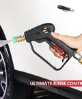 High Flow Pressure Washer Gun With Swivel For 4000 PSI Power Washing, M22 14mm/15mm And 3/8 QC Inlet used for car cleaning