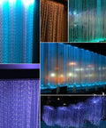 16W RGBW Fiber Curtain Lights Kit For Waterfall Backdrop, Waterproof Flash Point Fiber Optic Cables with 450 Strands Display