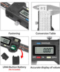 Digital Vernier Caliper 50mm 2In High Precision Measuring Tool With Dual Unit Conversion featuring display and battery slot