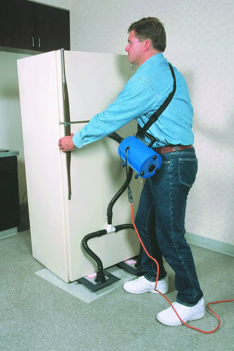 Man using Air Lifter Moving System For Heavy Furniture And Appliances Lifts Up To 800 Lbs 365 Kg Hovercraft Style Underfoot Lift