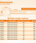 Heavy Duty Twenty Inch Cabinet Pocket Door Slides Featuring Full Extension Ball Bearings dimensions chart with size and load details.