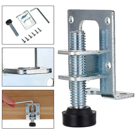 Beefy Heavy Duty L Shaped Furniture Leveling Feet With Brackets Adjustable Table And Cabinet Levelers M10 Thread Up To About One Inch Height 4 Pack Includes Screws And Hex Wrench For Workbenches Wardrobes And Shelves