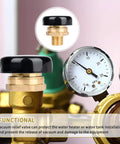 NBPLUS brass vacuum relief valve with black cap; 1/2 inch NPT threaded connection for water heater tanks