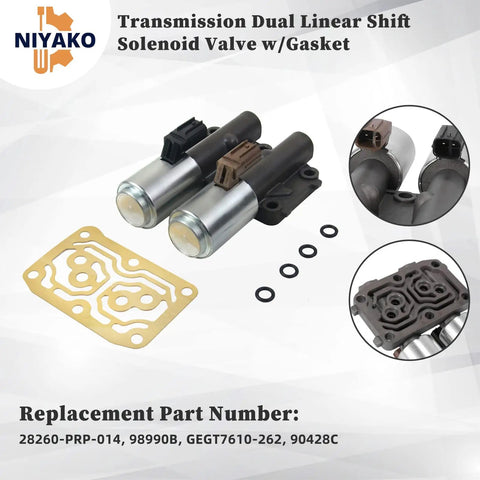 Plug And Play Transmission Dual Linear Shift Solenoid Valve Gasket Replacement For 2003 To 2008 Accord With OE Grade Seal Kit