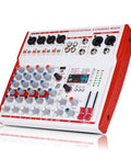 MW6 White 6 Channel Pro DJ Audio Mixer Portable Controller USB DSP With 99 Preset Effects front view showing controls and ports