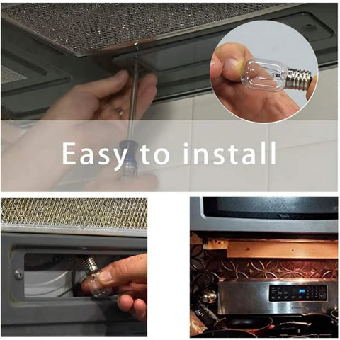 Installing 40 Watt 125V E17 Base Appliance Light Bulbs For Microwave Oven Refrigerator And Lava Lamp Six Pack Replacement 8206232A