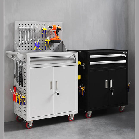 Hella Durable Rolling Tool Cart With Super Smooth Sliding Drawers Rust Resistant Steel Garage Storage Chest featuring multiple tool organization.