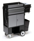 Heavy Duty Painters Utility Cart Featuring Plug And Play Setup And Five Gallon Bucket Holder Built Like A Tank For Rough Job Site Grind And Smooth Rolling with smooth casters.