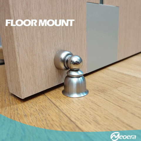 Ultra Short Magnetic Door Stop For Holding Doors Open, Small Door Stopper With Strong Stainless Steel Magnetic Catch, floor mount
