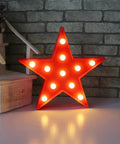 Star Shaped LED Light Sign For Wall And Mantel Battery Operated Red With 11 Warm White LEDs Easy Hanging Hooks Marquee Decor For Living Room Bedroom And Parties Ambiance
