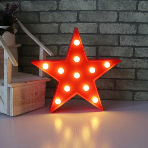 Star Shaped LED Light Sign For Wall And Mantel Battery Operated Red With 11 Warm White LEDs Easy Hanging Hooks Marquee Decor For Living Room Bedroom And Parties Ambiance