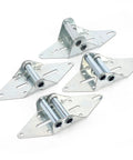 Beefed Up Heavy Duty Garage Door Hinge Kit With 14 Gauge Steel For Seven Sixteenth Inch Rollers Includes 1 2 3 4 Hinges And Self Drilling Screws Easy Replacement Rust Resistant Durable Build, four zinc-plated hinges