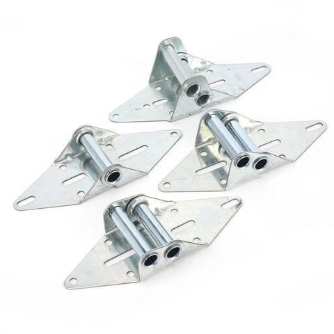 Beefed Up Heavy Duty Garage Door Hinge Kit With 14 Gauge Steel For Seven Sixteenth Inch Rollers Includes 1 2 3 4 Hinges And Self Drilling Screws Easy Replacement Rust Resistant Durable Build, four zinc-plated hinges