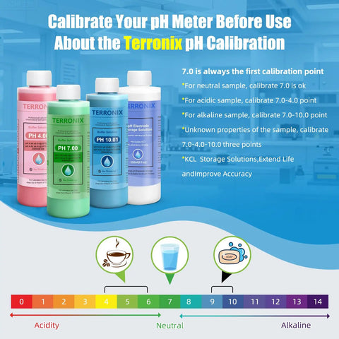pH Calibration Kit With 4 Bottle Buffers 4.00 7.00 10.01, 250ml Bottles, Electrode Storage Tank, Pro Grade High Precision Calibration Solution to 0.01 pH at 25 C, Compatible With Any pH Or ORP Meter, Ideal For Lab, Aquarium, Hydroponics And Home Brew.
