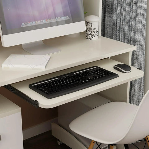 Desk with installed Locking Drawer Slides Heavy Duty Full Extension Runners Side Mount Ball Bearing Rails Track Glides