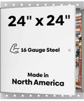 Top Shelf 24x24 Heavy Duty Steel Access Panel With Bead Flange And Concealed Hinge Built Tough For Drywall Ceilings showing 16 gauge steel design.