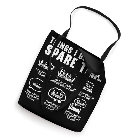 Black Paddler Tote Bag For Dragon Boat Racing And Dragonboating Enthusiasts Team Gear with printed text and graphics