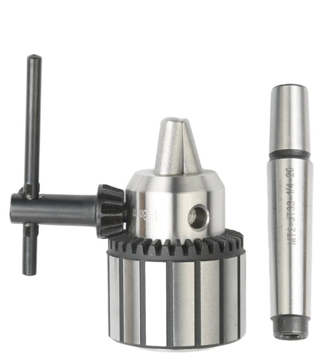 Heavy Duty 1/2 Inch Keyed Drill Chuck With Two Morse Taper Arbor built tough for wood lathes and drill presses.
