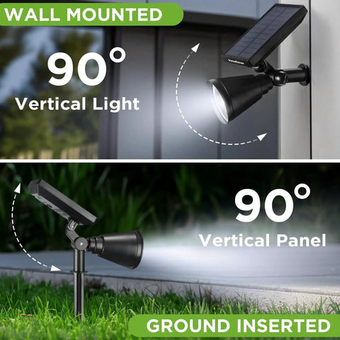 Lit Outdoor Solar Lights Pack Of 6 Waterproof Landscape Spotlights wall mounted and ground inserted with adjustable panels