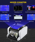 Mixed Denomination Money Counter With Touchscreen Display And Fast Counting Up To 1500 Bills Per Minute, UV MG IR And DD Detection