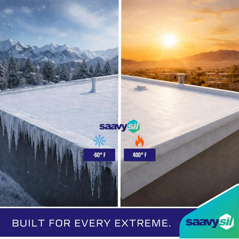 Premium Pure Silicone Rv Roof Coating And Leak Repair Sealant shows weatherproof protection at extreme temperatures.