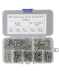 320 Piece 3mm Stainless Steel Hex Socket Screws Bolts Nuts Washers And Flat Round Head Fasteners With Gaskets, Your Go To Rust Resistant 304 Set For Home Auto Marine Repairs. Open 304 stainless steel screw kit case with M3 screws, nuts, and washers