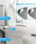 Dual Nozzle Bidet Attachment For Toilet Seat Self Cleaning Front And Rear Wash No Electric Mechanical With Adjustable Water Pressure