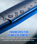 Close-up of Top Shelf All Season Windshield Wiper Blades Two Pack 22 Inch natural rubber with water droplets.