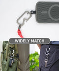 Badass Titanium Keychain Carabiner Multitool With Bottle Opener, featuring seamless body, easy access on bag and belt, 58mm by 28mm.