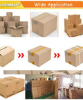 Images showing wide application of Automatic Carton Sealer And Strapper All In One Box Packing Station with various box sizes.