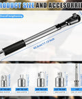 Offset Extension Wrench For Drill, One Half Drive Impact Wrench Extender With Three Eighths And One Quarter Inch Adapters