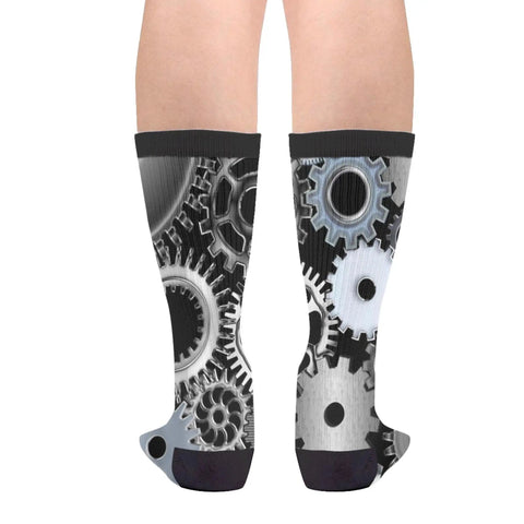 Gearhead Engineering Crew Socks for Men and Women Funny Mechanical Novelty Footwear Unisex One Size Fits Most 98 Polyester 2 Spandex
