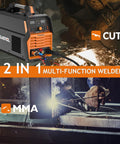 2 In 1 Plasma Cutter And MMA Welder With Large Digital Display 60A Plasma Cut 200A MMA Non High Frequency Non Touch Pilot Arc