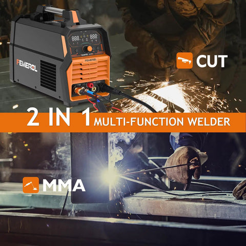2 In 1 Plasma Cutter And MMA Welder With Large Digital Display 60A Plasma Cut 200A MMA Non High Frequency Non Touch Pilot Arc