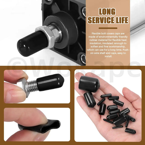 Must Have 496 Piece Vinyl Rubber End Cap Kit For Metal Tubing And Bolts, long service life display