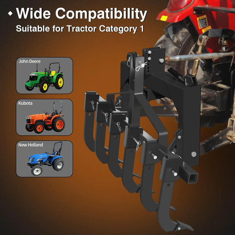 3 Point Quick Hitch For Category 1 Tractors With 3000 Lbs Lift Capacity, mounted on tractor showcasing compatibility