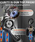 Manual Lever Chain Hoist 2 Ton Come Along 4400 Lbs Capacity 10 Ft Long Reach Galvanized G80 Carbon Steel with double pawl brake
